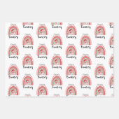 Gepersonaliseerde Kinder regenboogkerst Inpakpapier Vel (Voorkant 3)