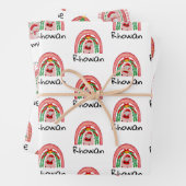 Gepersonaliseerde Kinder regenboogkerst Inpakpapier Vel (In situ)