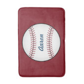 Gepersonaliseerde Kinder Rode Baseball Badkamer Ma Badmat (Voorkant Verticaal)