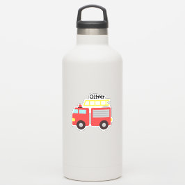 Gepersonaliseerde Kinder rode vuurwagen Stickers