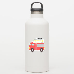 Gepersonaliseerde Kinder rode vuurwagen Stickers