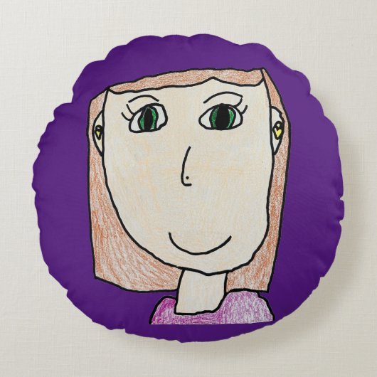 Gepersonaliseerde Kinder rondleiding voor olijven Rond Kussen (Voorkant)