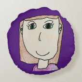 Gepersonaliseerde Kinder rondleiding voor olijven Rond Kussen (Achterkant)