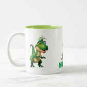 Gepersonaliseerde Kinder Schattigee Groene Anime D Tweekleurige Koffiemok (Links)