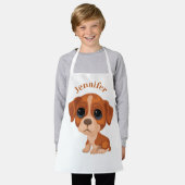 Gepersonaliseerde Kinder Schattigee Puppy All-Over Schort (Gedragen)