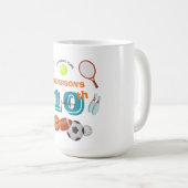 Gepersonaliseerde Kinder sportverjaardag Aangepast Koffiemok (Voorkant rechts)