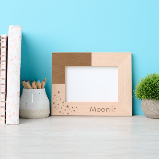 Gepersonaliseerde Kinder sterren en maan Gegraveerde Lijstjes (Voorkant)