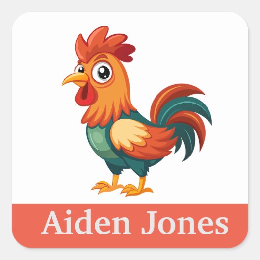 Gepersonaliseerde kinder stickers kleurrijk (Voorkant)