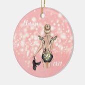 Gepersonaliseerde Kinder Tap Dancer Kerstversierin Keramisch Ornament (Links)