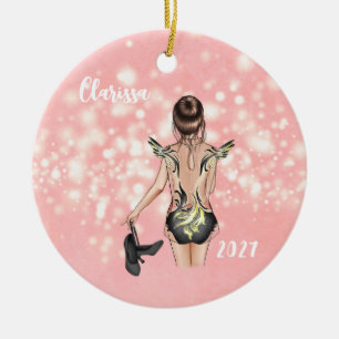 Gepersonaliseerde Kinder Tap Dancer Kerstversierin Keramisch Ornament