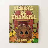 Gepersonaliseerde Kinder Thanksgiving puzzel (Verticaal)