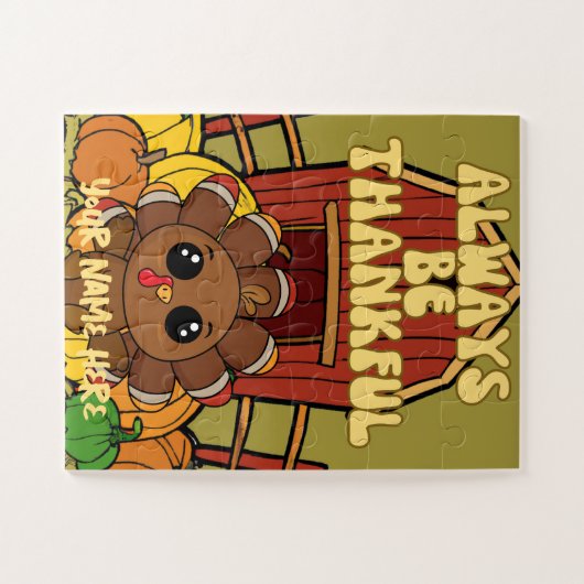 Gepersonaliseerde Kinder Thanksgiving puzzel Legpuzzel (Horizontaal)