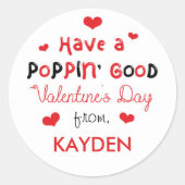 Gepersonaliseerde Kinder Valentijnsdag traktatie Ronde Sticker (Voorkant)