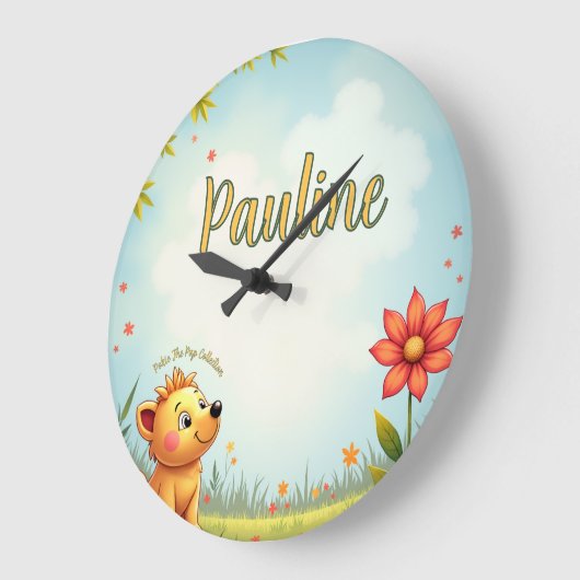 Gepersonaliseerde kinder wandklok - Aangepaste naa (Hoek)