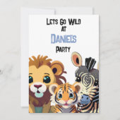 Gepersonaliseerde Kinder wilde dier partij Kaart (Voorkant)
