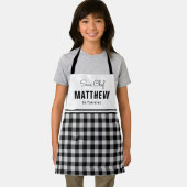 Gepersonaliseerde Kinder zwart-witte buffel Plaid Schort (Insitu)