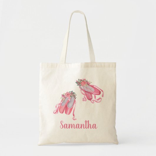Gepersonaliseerde kinderballetschoenen Ballerina R Tote Bag (Voorkant)