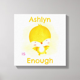 Gepersonaliseerde kinderbevestiging | Genoeg Gele Canvas Afdruk