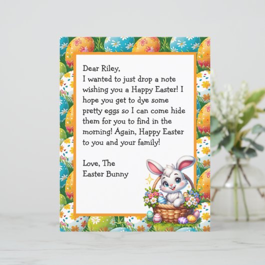 Gepersonaliseerde Kinderbrief van Paashaas (Staand voorkant)
