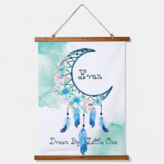 Gepersonaliseerde kinderdromer hangend wandkleed (Voorkant)