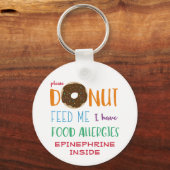 Gepersonaliseerde Kinderen Donut Feed Me Food Alle Sleutelhanger (Voorkant)