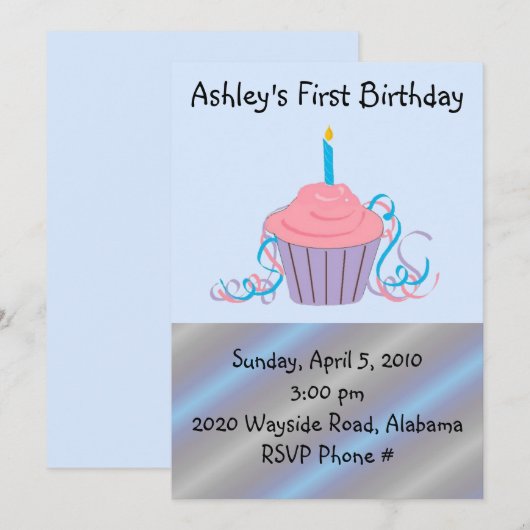 Gepersonaliseerde kinderen eerste verjaardag kaart (Voorkant / Achterkant)