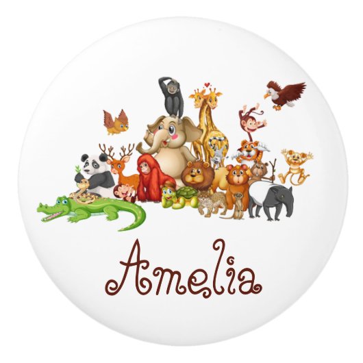 Gepersonaliseerde Kinderen Keramische Knop (Voorkant)