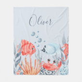 Gepersonaliseerde Kinderen onder het Zee Fleece Deken (Voorkant)