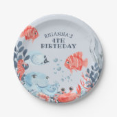 Gepersonaliseerde Kinderen onder het Zee Papieren Bordje (Voorkant)