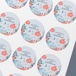 Gepersonaliseerde Kinderen onder het Zee Ronde Sticker