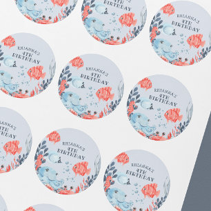 Gepersonaliseerde Kinderen onder het Zee Ronde Sticker