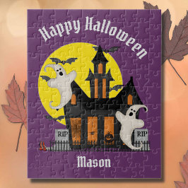 Gepersonaliseerde Kinderen van Halloween Haunted H Legpuzzel