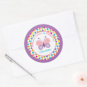 Gepersonaliseerde kinderen verjaardagsfeestje stic ronde sticker (Envelop)