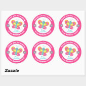 Gepersonaliseerde kinderen verjaardagsfeestje stic ronde sticker (Vel)