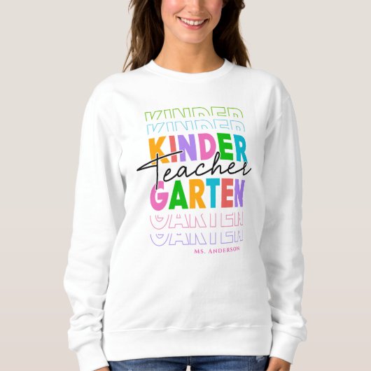 Gepersonaliseerde Kindergarten Leraar Sweatshirt (Voorkant)