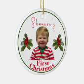 Gepersonaliseerde kinderkerst keramisch ornament (Rechts)