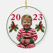 Gepersonaliseerde kinderkerst keramisch ornament (Achterkant)