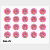 GEPERSONALISEERDE KINDERKERSTSTICKER RONDE STICKER (Vel)