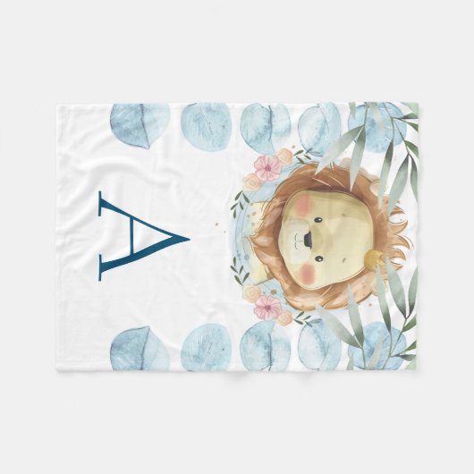 Gepersonaliseerde kinderleeuw fleece deken (Voorkant (Horizontaal))