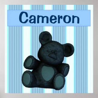 Gepersonaliseerde kindermoordenaars blauwe teddybe poster