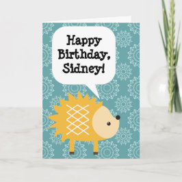 Gepersonaliseerde Kinderverjaardag Kaart Hedgehog