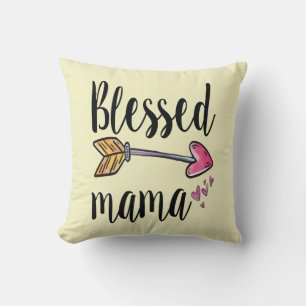 Gepersonaliseerde kindnaam Birthday Blessed Mama Kussen
