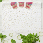 Gepersonaliseerde Kind's Cupcake Shop Keuken Handd Theedoek (Gevouwen)