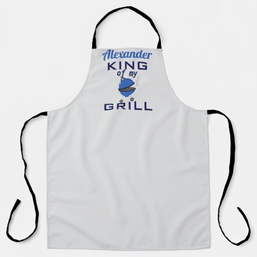 Gepersonaliseerde King of My Grill All-Over Print Schort (Voorkant)