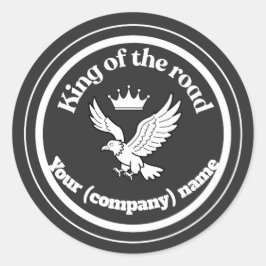 Gepersonaliseerde King of the Road Chauffeur Badge Ronde Sticker