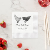 Gepersonaliseerde kip cocktail servetten (Insitu)