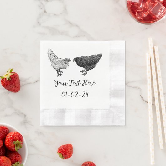 Gepersonaliseerde kip cocktail servetten (Insitu)