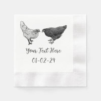 Gepersonaliseerde kip cocktail servetten