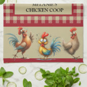 Gepersonaliseerde KIP COOP - Red Tan Buffalo Plaid Theedoek (Gevouwen)