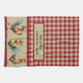 Gepersonaliseerde KIP COOP - Red Tan Buffalo Plaid Theedoek (Horizontaal)